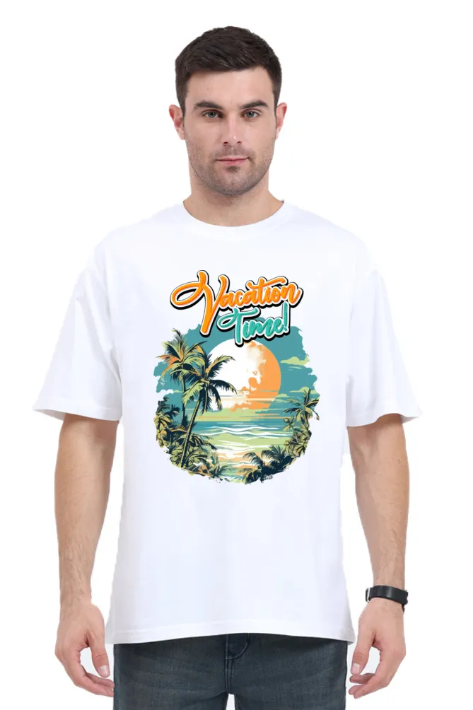 "Vacation Time!" Men’s Oversized Classic T-Shirt