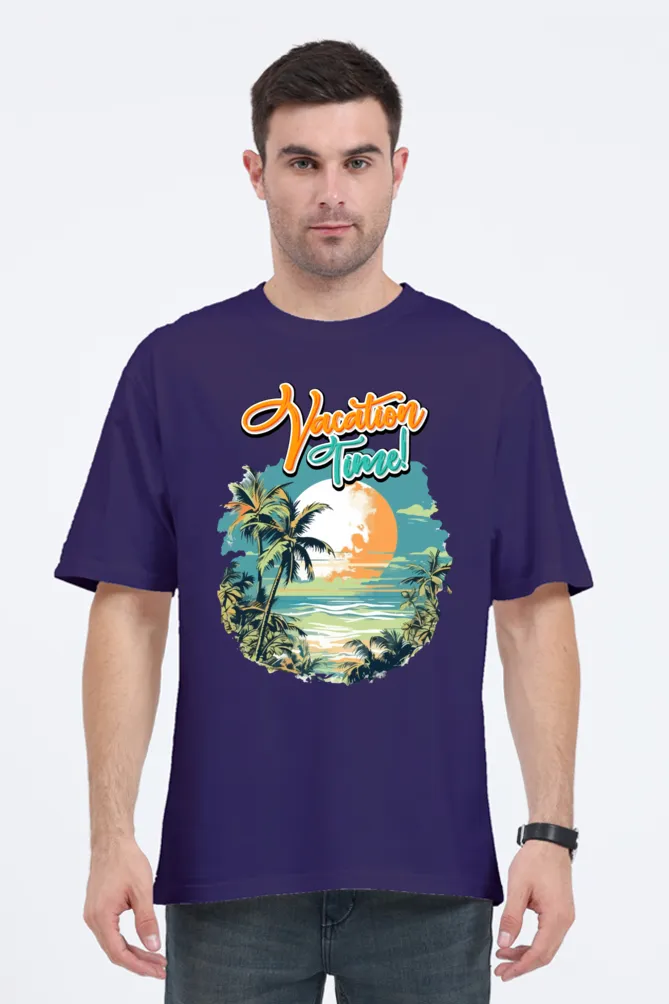 "Vacation Time!" Men’s Oversized Classic T-Shirt