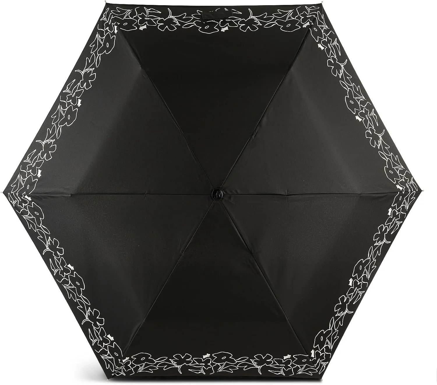 RADLEY London Linear Bloom Superlite Responsible Foldable Umbrella, Black
