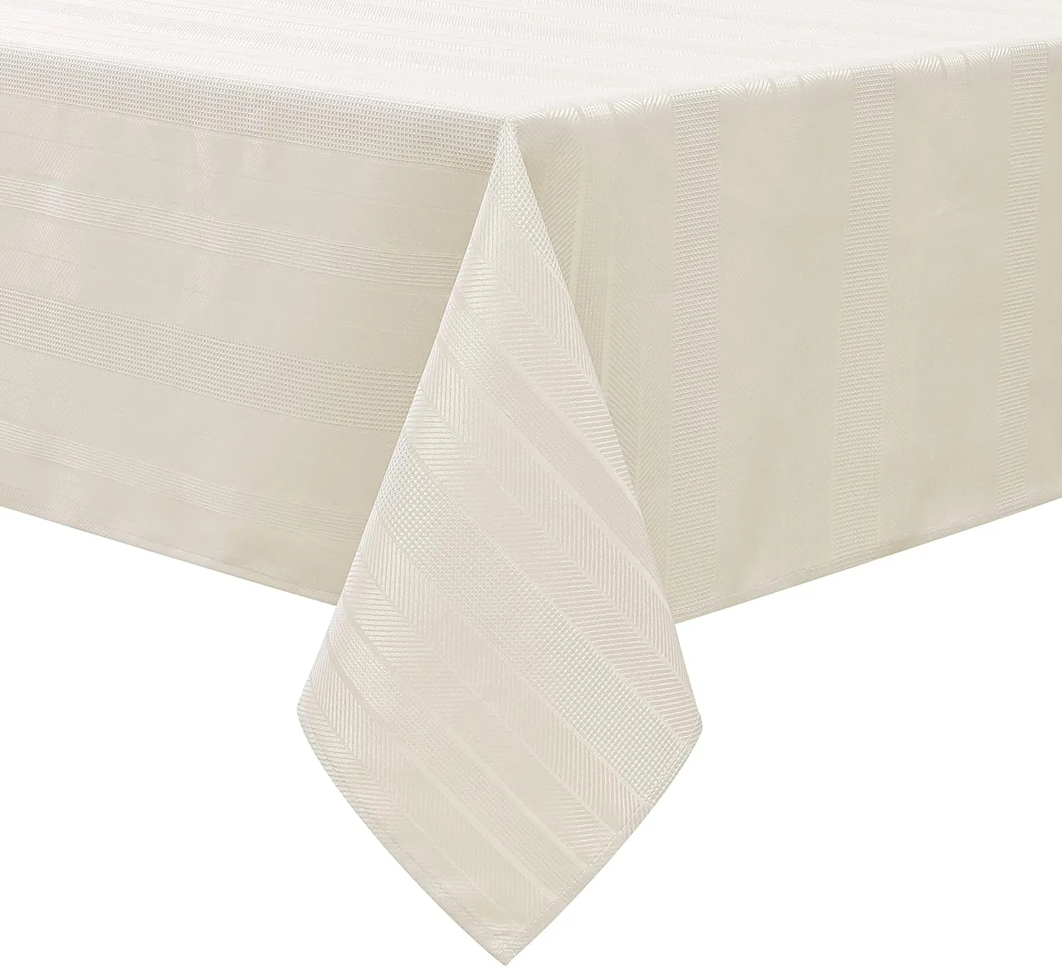 Randall Beige Rectangle Oblong Tablecloth Farmhouse 60" x84” 7 Feet Heavy Duty, Water Resistant Dust-Proof & Anti-Stain Table Cover for Kitchen Dinning Party Tabletop Decoration (6 Seats)