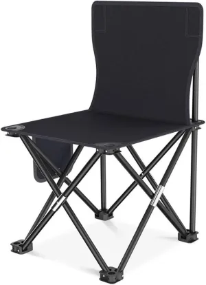 Rayberro Outdoor Lounge Deck Chair, Portable Folding Chair, Patio Dining Chairs Camping Chair, Oxford Cloth Foldable Chairs for Garden Backyard Lawn, Black