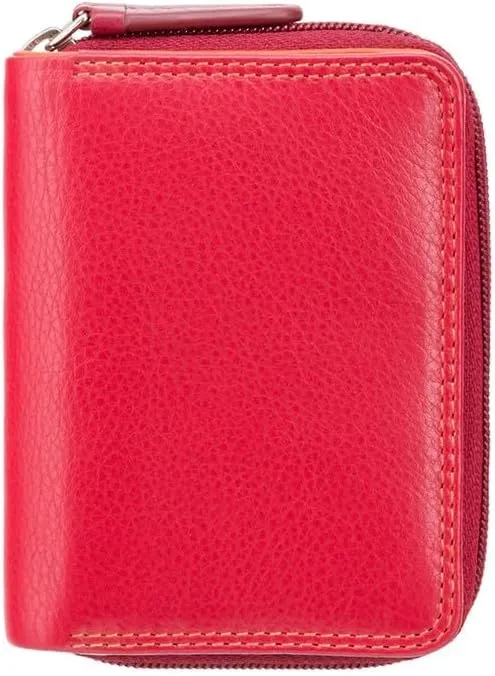 RB53 Multi Colored Red/Orange/Crimson Small Bifold Soft Leather Ladies Wallet & Purse