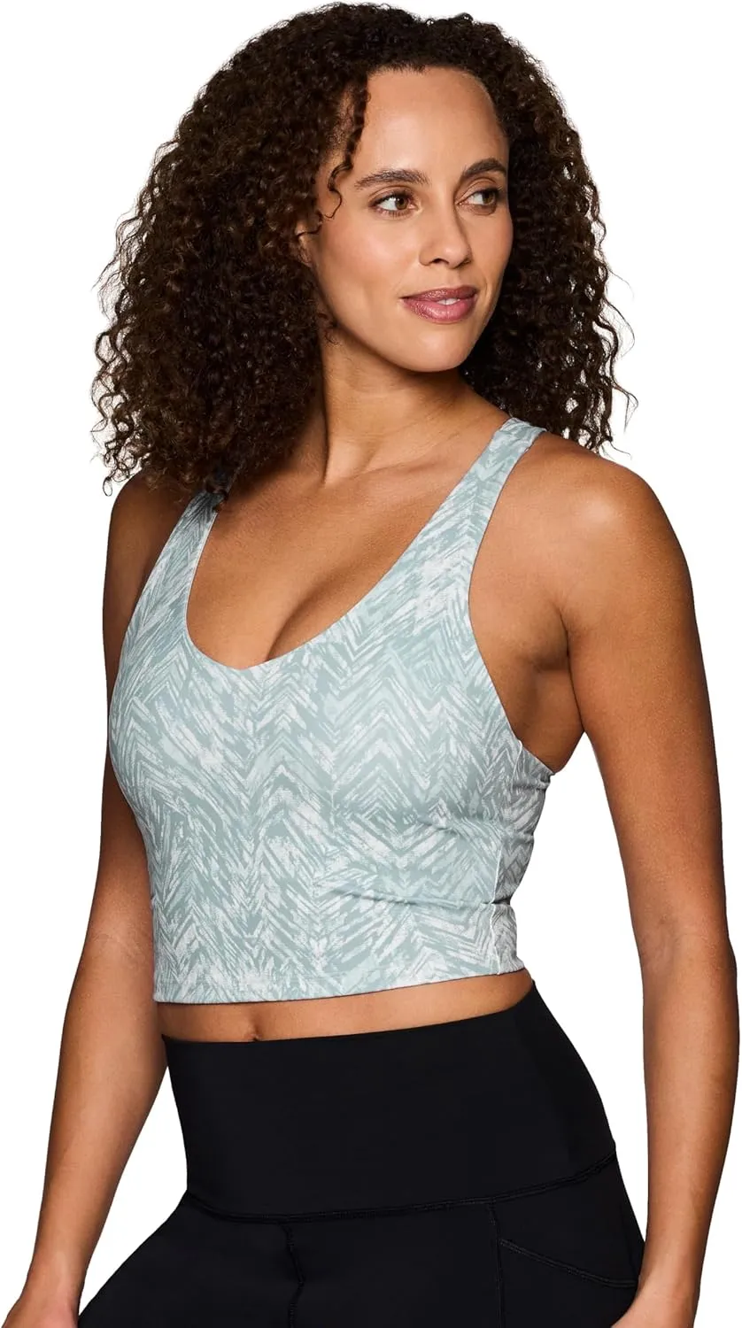 RBX Active Women's Bra Top, Athletic Yoga Crop Tank Top with Built in Shelf Bra