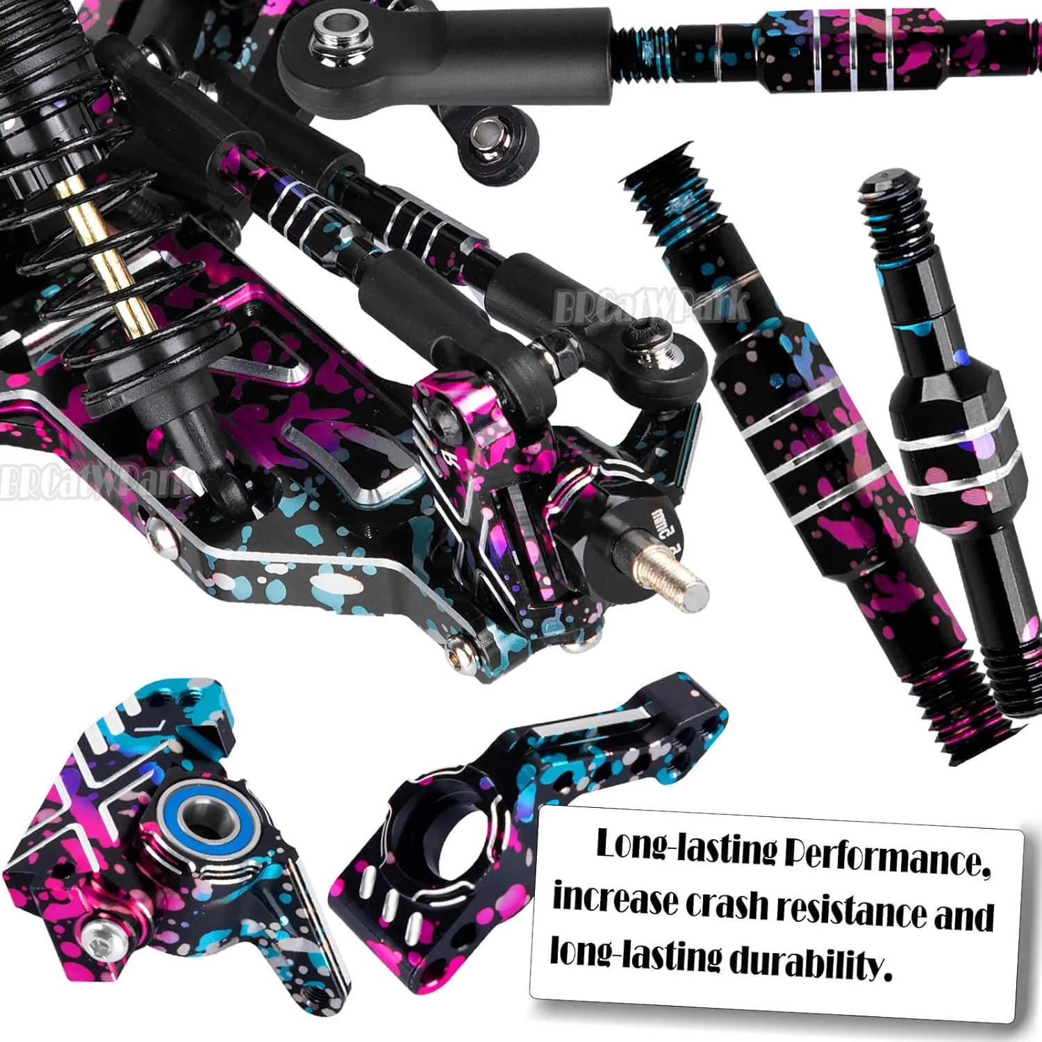 RC Upgrades Part for 1/10 Rustler Stampede (VXL) 2WD,A-Arm,Shock,Drive Shaft,Caster Block,Steering Blocks,Stub Axle Carriers,Steering Bellcranks,Links,Shock Tower,Front Bulkhead,Colour