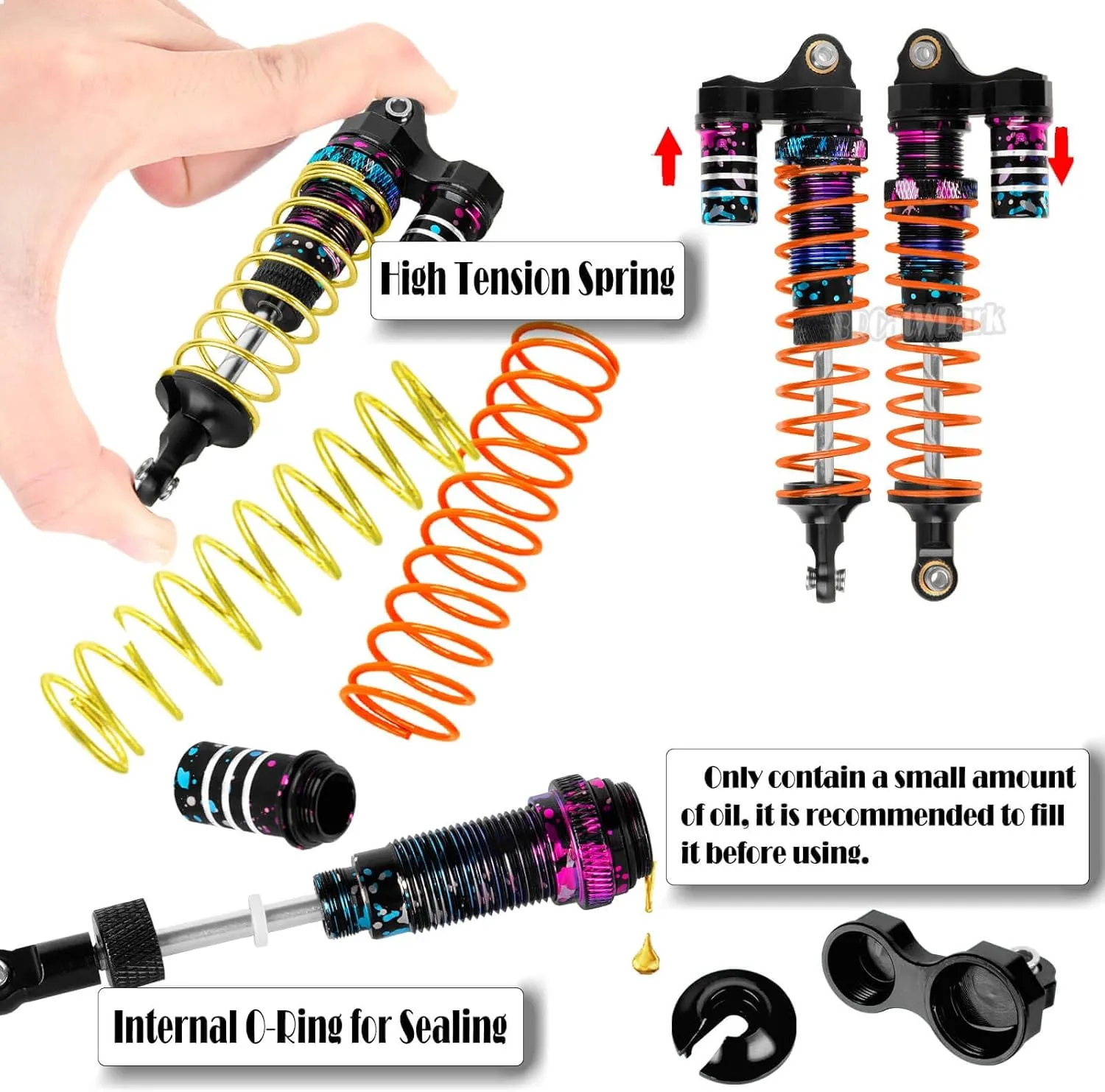 RC Upgrades Part for 1/10 Rustler Stampede (VXL) 2WD,A-Arm,Shock,Drive Shaft,Caster Block,Steering Blocks,Stub Axle Carriers,Steering Bellcranks,Links,Shock Tower,Front Bulkhead,Colour