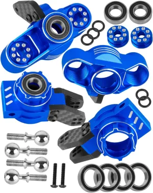 RC Upgrades Part Front Knuckles Steering Blocks&Rear Hub Stub Axle Carriers for 1/8 Kraton (Also for V4&V5)/Notorious/Outcast 6S BLX,Steering Hops Up,Replaces #AR330505#AR330404,Navy Blue