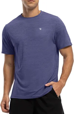 Rdruko Men's Dry Fit Workout Shirts Moisture Wicking Short Sleeve Athletic Running Gym Active T Shirts