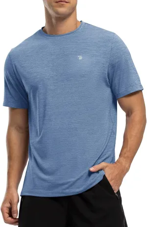 Rdruko Men's Dry Fit Workout Shirts Moisture Wicking Short Sleeve Athletic Running Gym Active T Shirts