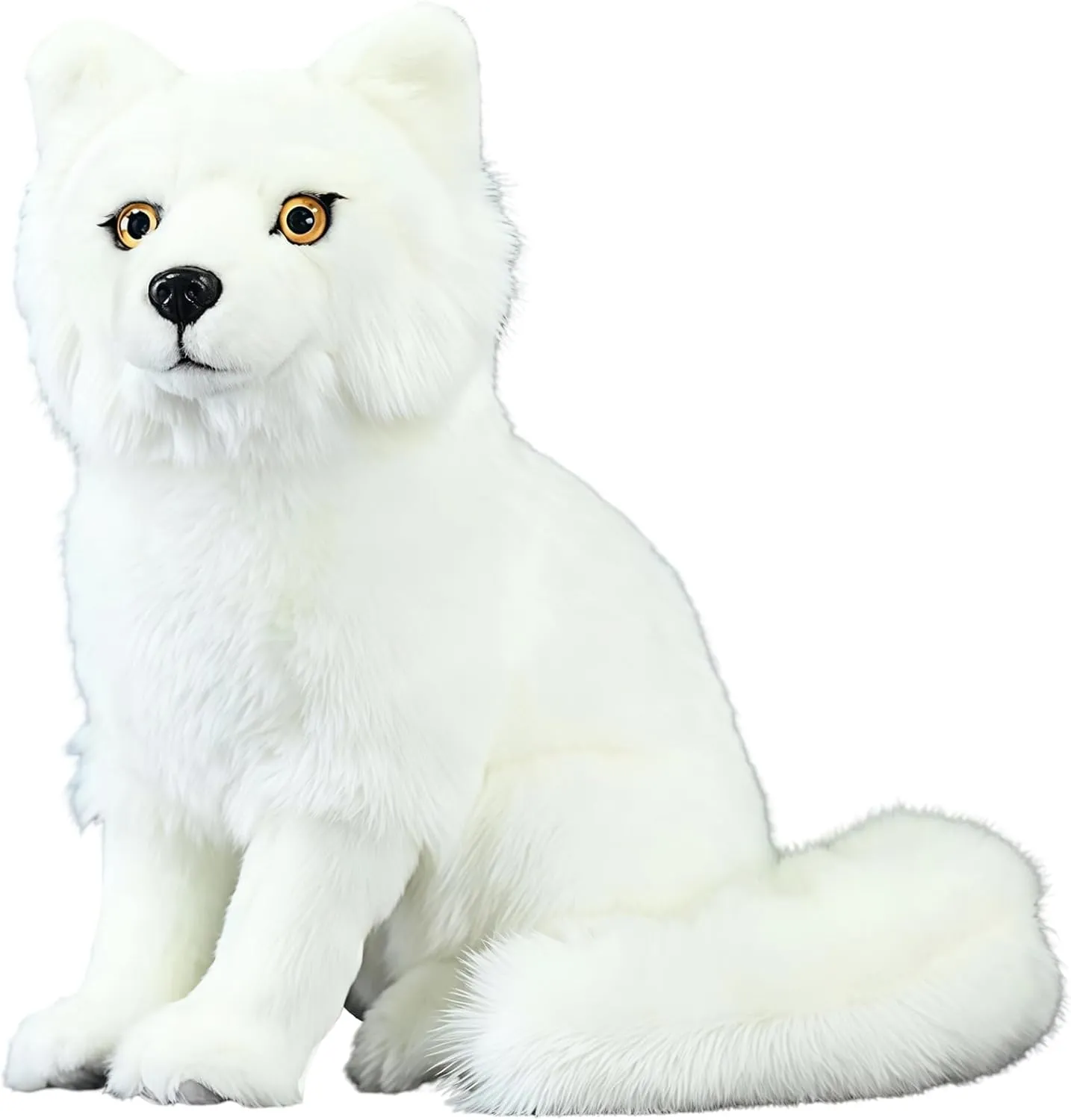 Realistic Arctic-Fox Stuffed Animal - 10.6 Inch Soft Plush Toy for Home Decor, Cuddle Companion, Lifelike White Fox Gift