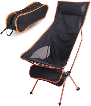Recliner Chair,Compact Outdoor Chair, Portable Folding Outdoor 600D Oxford Cloth Camping Seat for Fishing Festival Picnic BBQ Beach Ultralight Chair,Orange