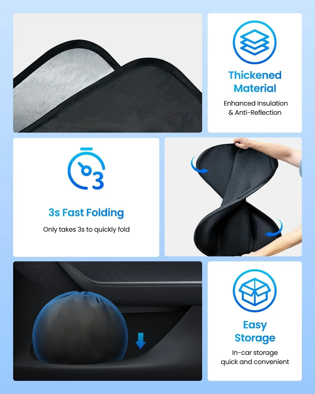 REEVAA 2025 Upgraded Windshield Sun Shade for Ch-evrolet Silverado 1500 (2025-2019) [Tailored Fit, 99% Sun Protection] Protect Interior & Keep Cool, Foldable Sunshade Car Accessories with Storage Bag