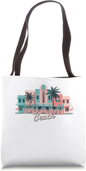 Retro Miami Beach Sunset Urban Design Tote Bag