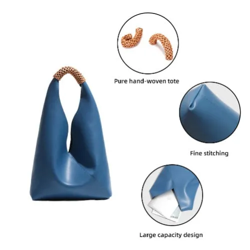 Retro Top Handle Genuine Leather Tote Bag