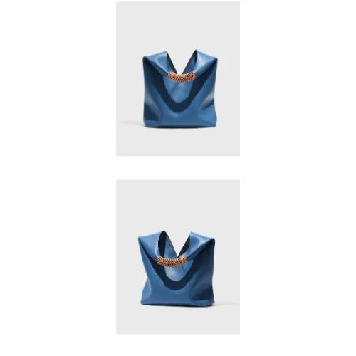 Retro Top Handle Genuine Leather Tote Bag