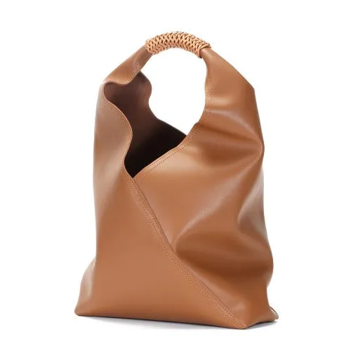 Retro Top Handle Genuine Leather Tote Bag
