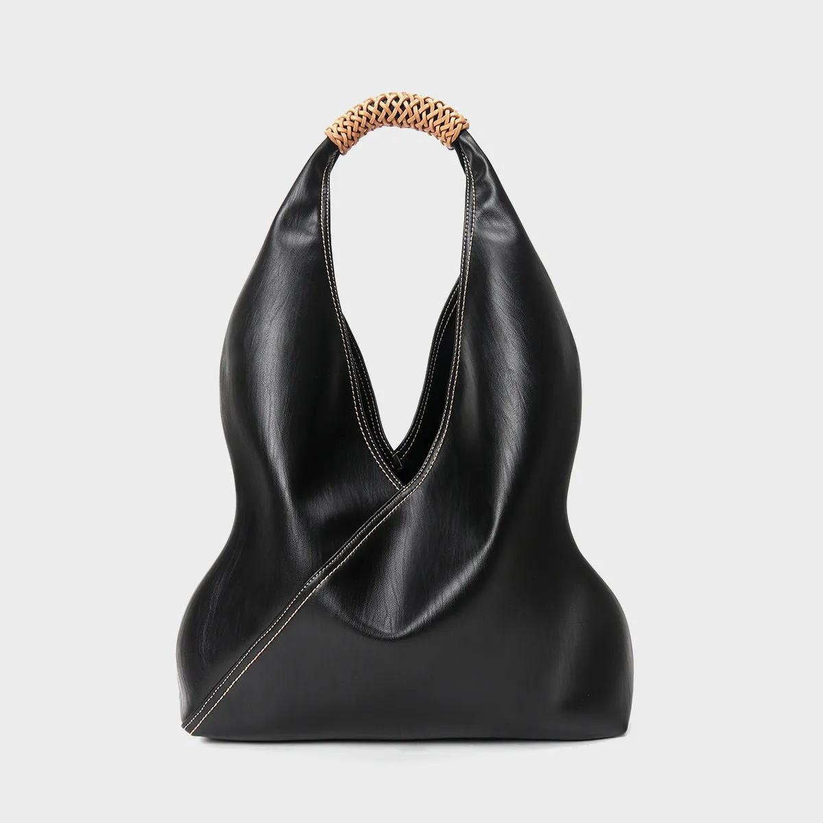 Retro Top Handle Genuine Leather Tote Bag