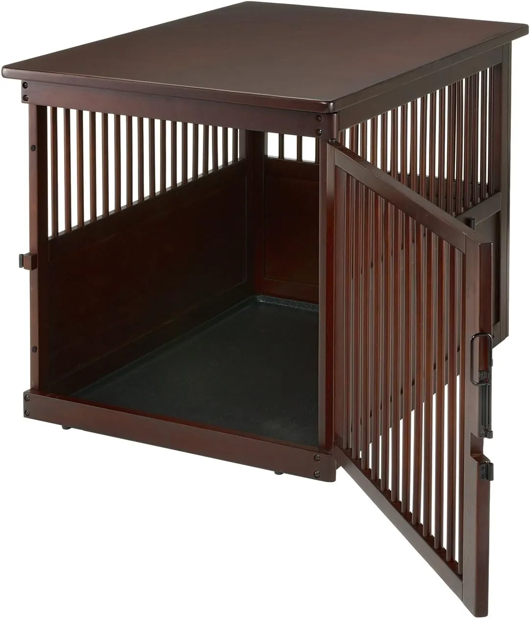 Richell Wooden End Table Crate, Large, Dark Brown