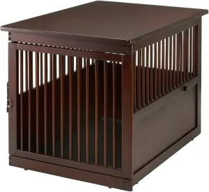 Richell Wooden End Table Crate, Large, Dark Brown