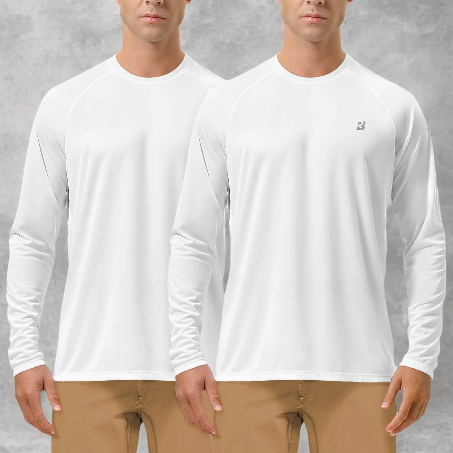 Roadbox Mens UPF 50  UV Sun Protection Shirts Outdoor Long Sleeve SPF Rash Guard for Fishing Hiking Swimming Running