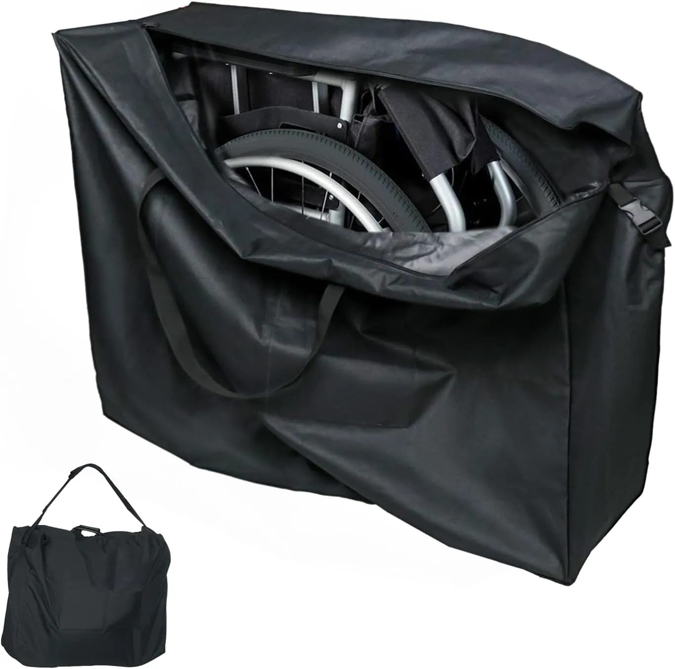 Rollator Bag,Wheelchair Bag for Seniors and Stroller,Travel Walker Bags for Folding Walker,Folding Rollator Accessories (37''Lx14''Wx29''H)