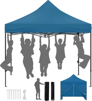 Rootz Folding Garden Gazebo - Outdoor Pavilion - Pop Up Canopy - UV Protection - 289cm x 330cm x 289cm