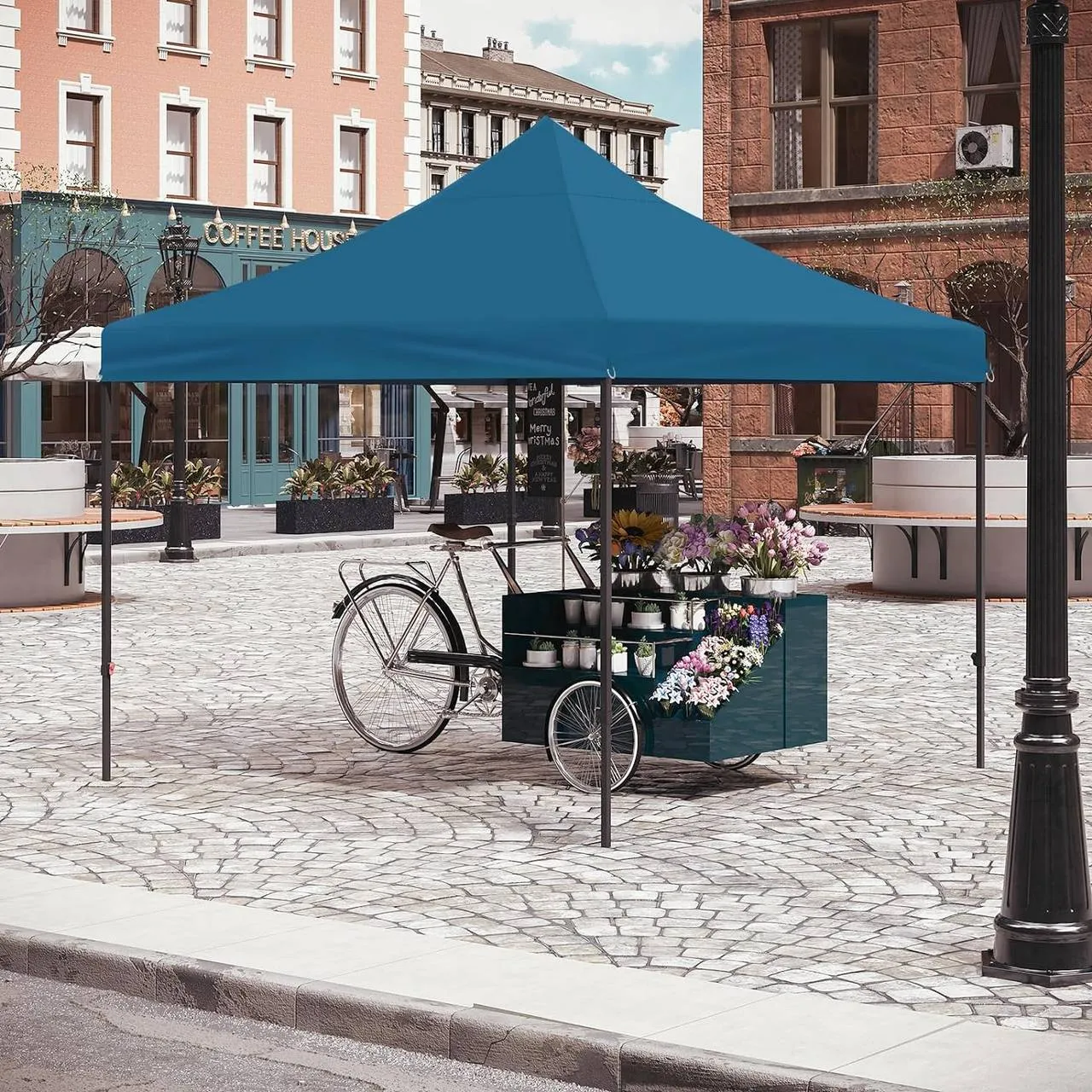 Rootz Folding Garden Gazebo - Outdoor Pavilion - Pop Up Canopy - UV Protection - 289cm x 330cm x 289cm