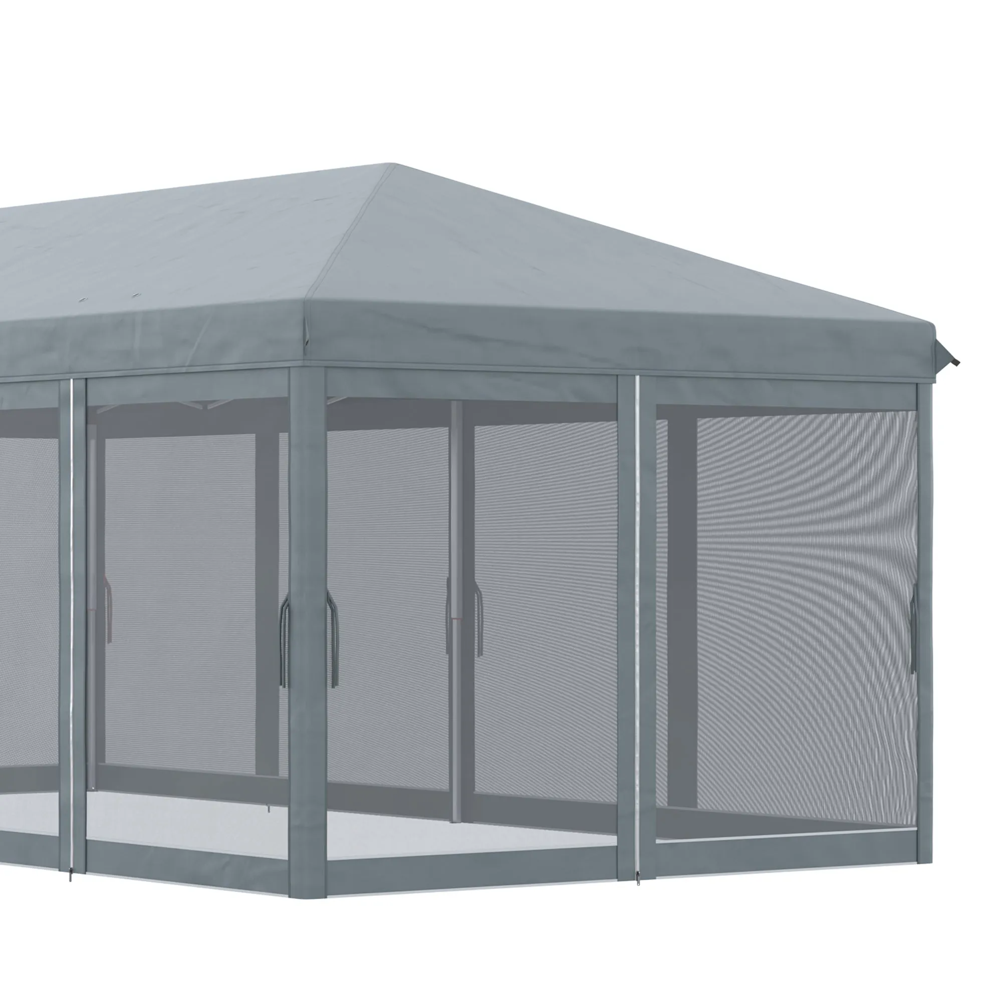 Rootz Garden Pavilion Pop-Up Gazebo - Outdoor Shelter - Event Tent - Mosquito Protection - 5.85m x 2.95m x 2.70m - Includes Transport Bag & Accessories