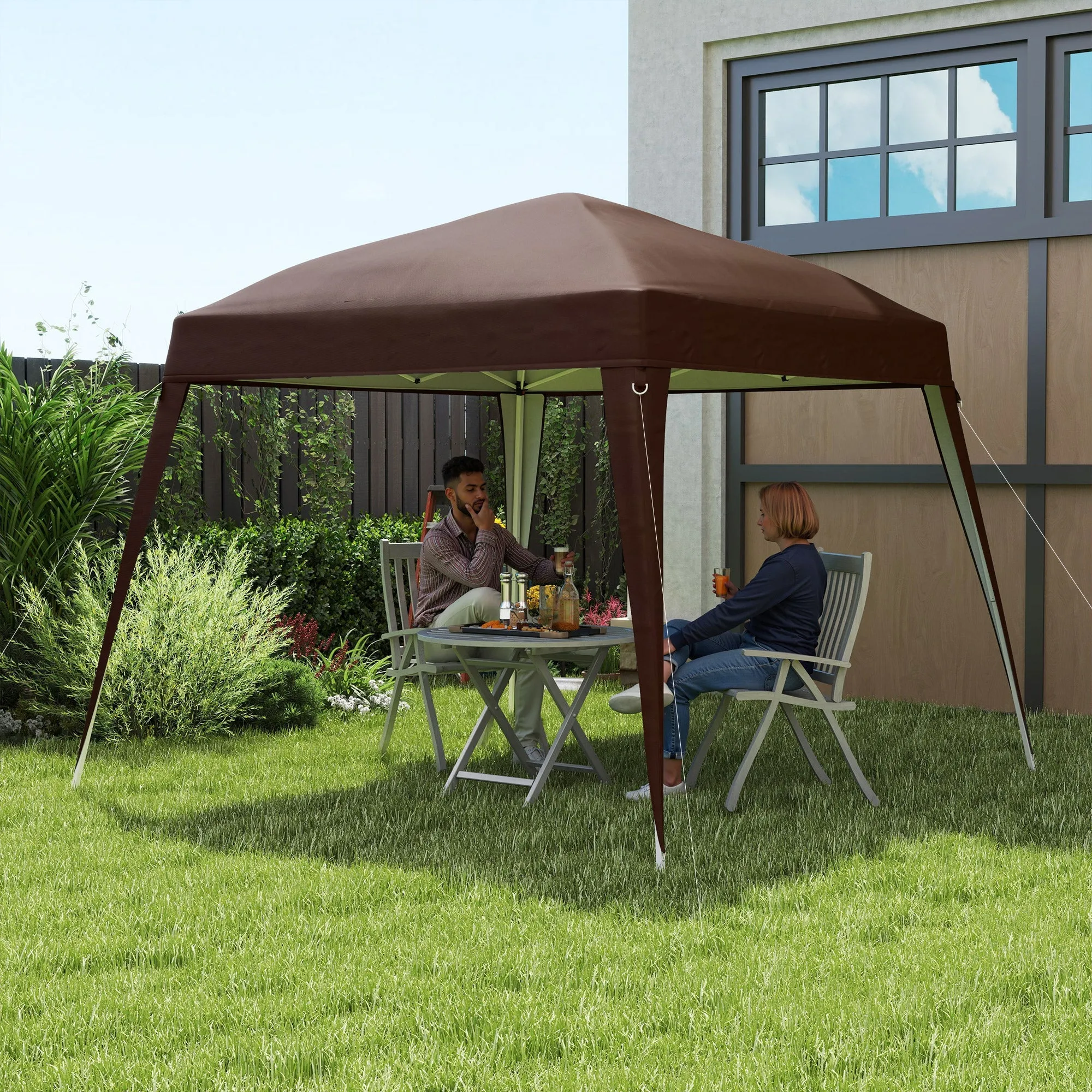 Rootz Pavilion Replacement Roof - Tarpaulin - Tent Cover - UPF50  Sun Protection - Oxford Fabric - 240cm x 240cm (Top) 300cm x 300cm (Base)