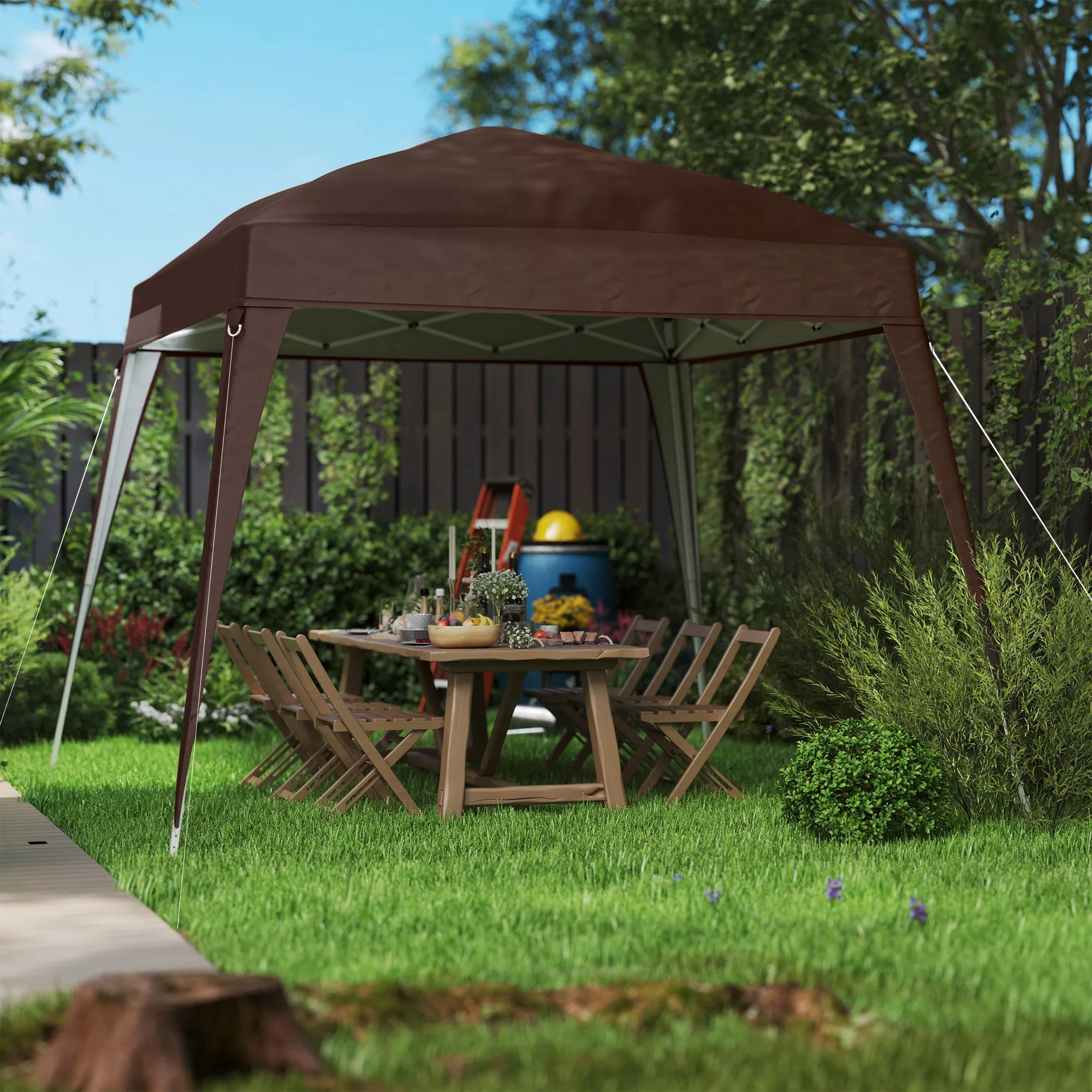 Rootz Pavilion Replacement Roof - Tarpaulin - Tent Cover - UPF50  Sun Protection - Oxford Fabric - 240cm x 240cm (Top) 300cm x 300cm (Base)