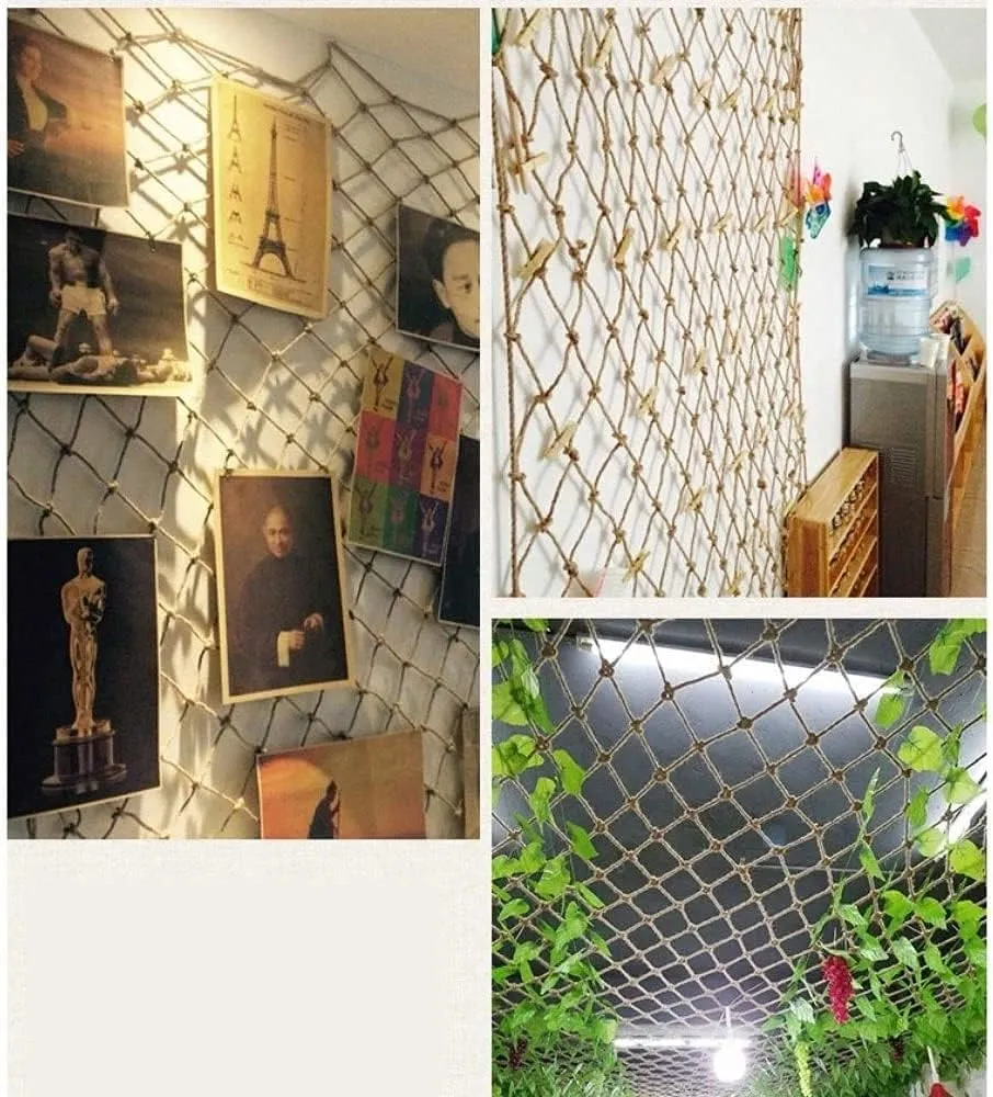 Rope Net for Birds, Child Safety Net Heavy Duty Climbing Cargo Net Outdoor Treehouse Protective Net Waterproof Hemp Rope Net Kids Rope Ladder Rock (Size : 1 * 5m(3 * 16ft))