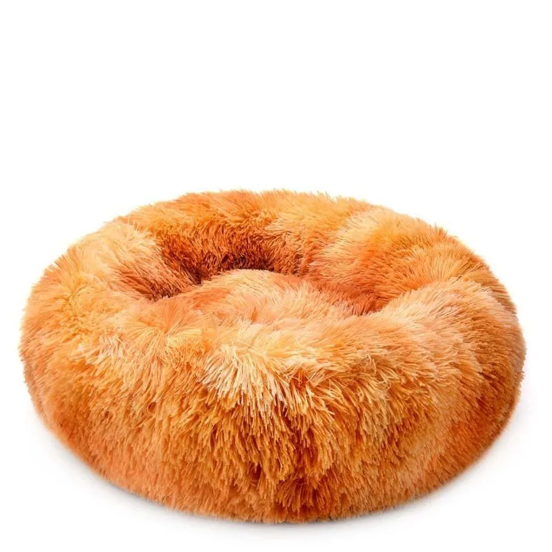 Round Rainbow Extra Plush Calming Donut Dog Beds - Super-Soft, Portable, and Washable Pet Bed for Dogs and Cats by Taavita