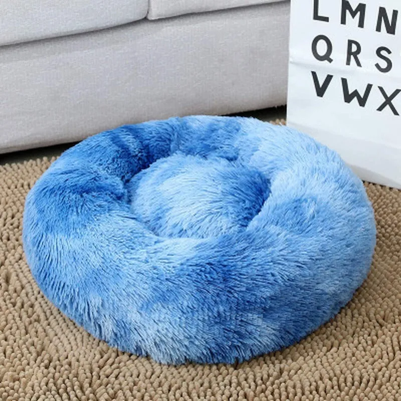 Round Rainbow Extra Plush Calming Donut Dog Beds - Super-Soft, Portable, and Washable Pet Bed for Dogs and Cats by Taavita