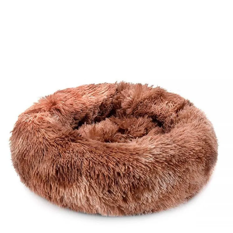 Round Rainbow Extra Plush Calming Donut Dog Beds - Super-Soft, Portable, and Washable Pet Bed for Dogs and Cats by Taavita