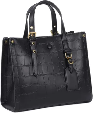 ROUROU Crocodile Print Handbag for Women Genuine Leather Tote Bag Large Capacity Shoulder Bag Fashion Crossbody Bag Purse