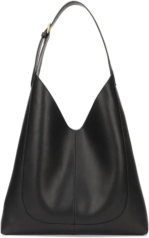 ROUROU Shoulder Bag for Women Large Capacity Handbag Shoulder Strap Adjustable Tote Bag Genuine Leather Purse