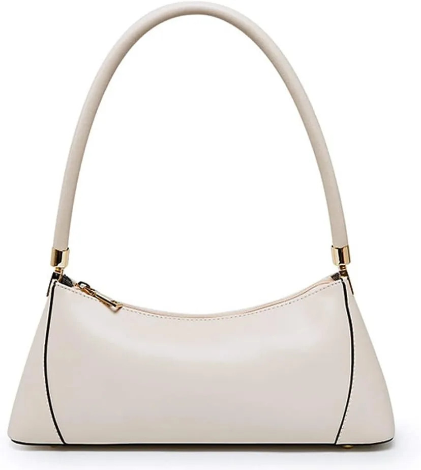ROUROU Top Handle Shoulder Bag for Women Genuine Leather Handbag Large Capacity Tote Bag Retro Purse