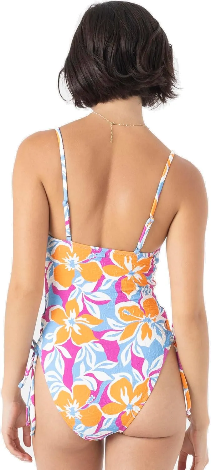 Roxy Women's One Piece Swimsuit – Tummy Control Bandeau Bathing Suit, Removable Cups, Quick-Dry Fabric