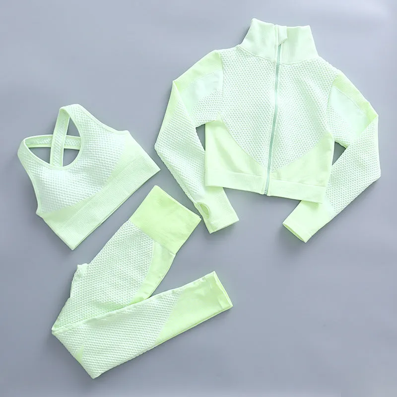 Running Fitness Sports Hip Lifting Zipper Sports Suit For Women