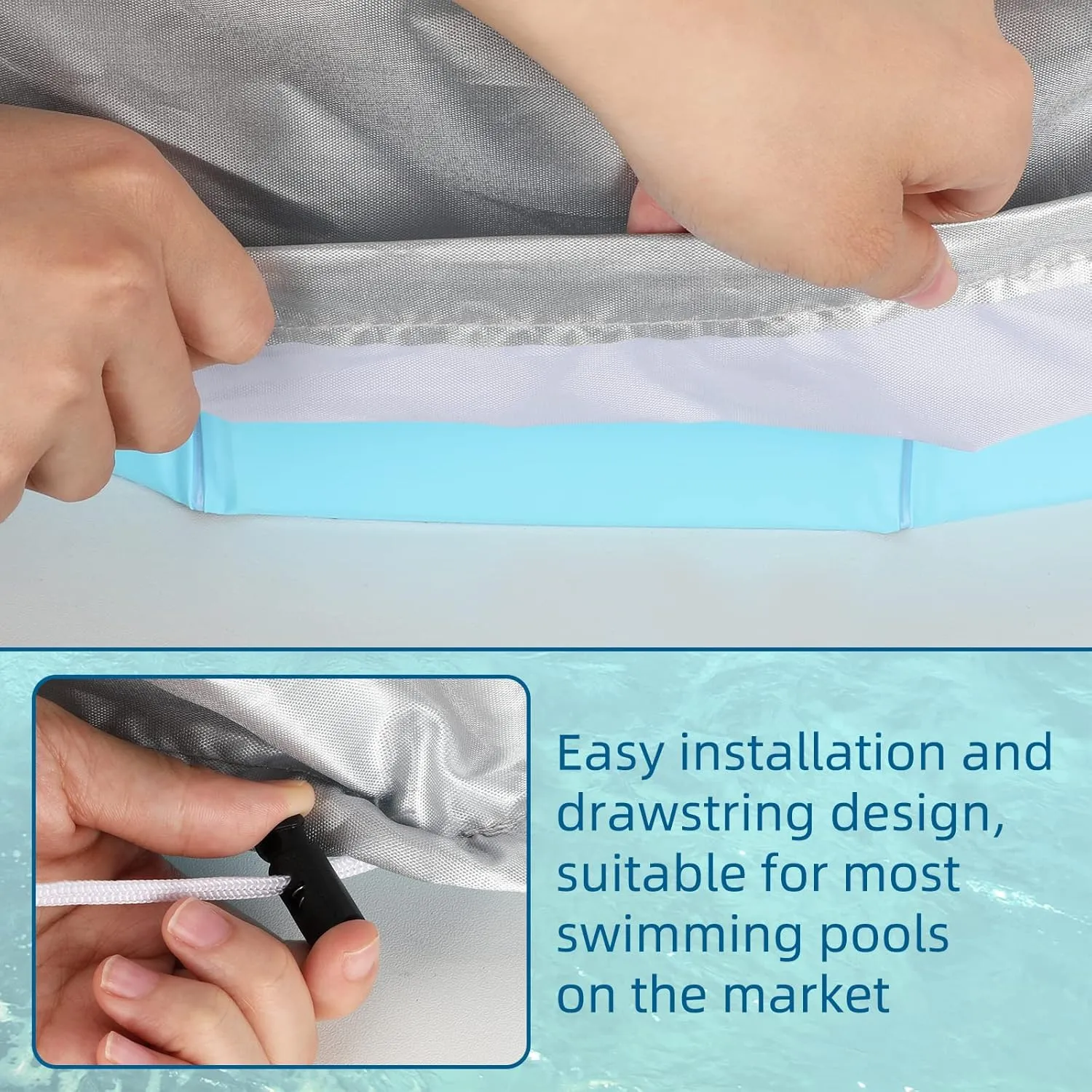 Rypet Pet Pool Cover Foldable Round Dog Swimming Pool Covers Kiddie Pool Cover,Leak Proof Washable Kiddies Pet Small Paddling Bath Accessories for Dog Kiddie Pool Bathing Tub