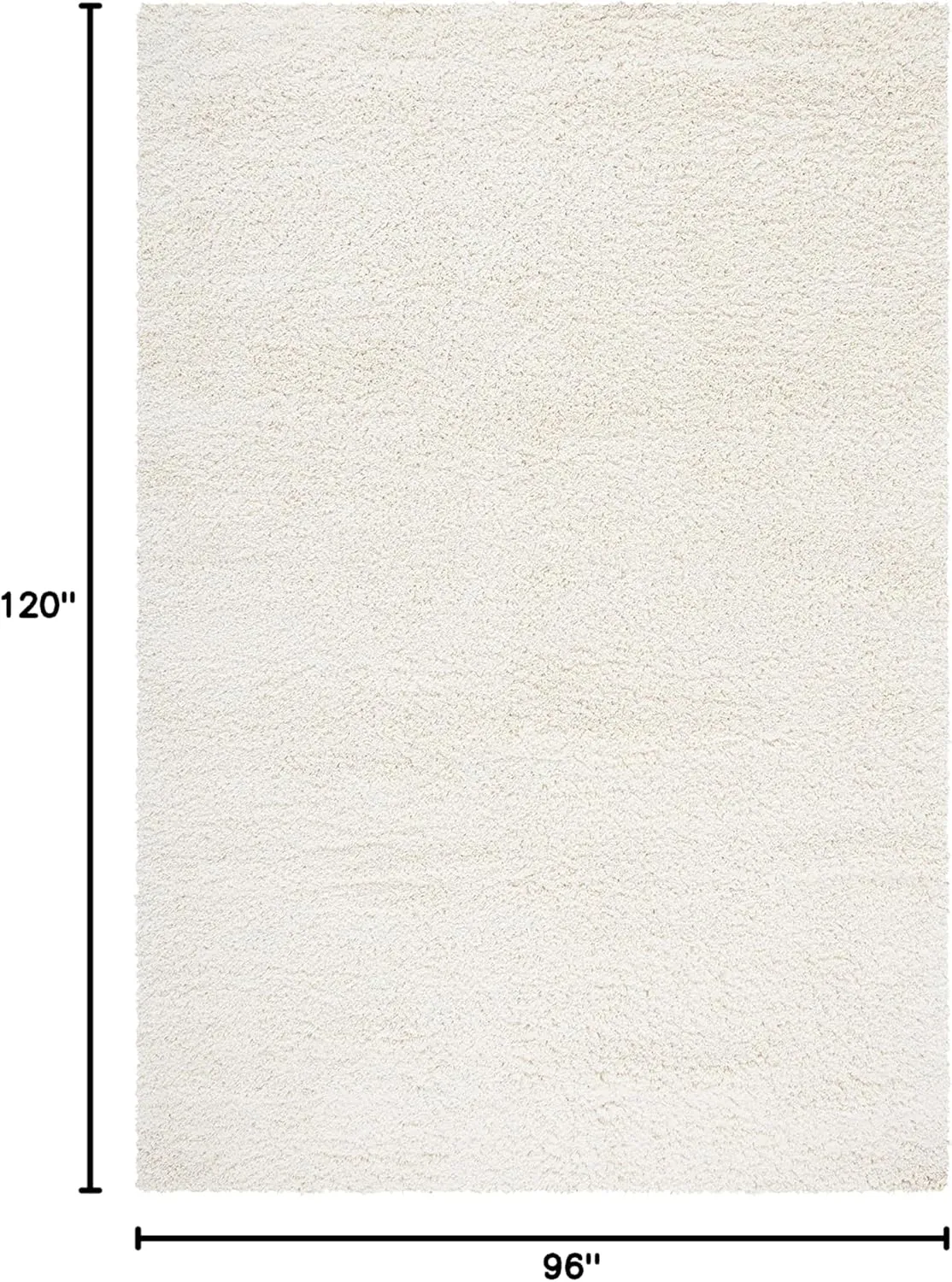 SAFAVIEH California Shag Collection Area Rug - 8' x 10', Ivory, Non-Shedding & Easy Care, 2-inch Thick Ideal for High Traffic Areas in Living Room, Bedroom (SG151-1212)