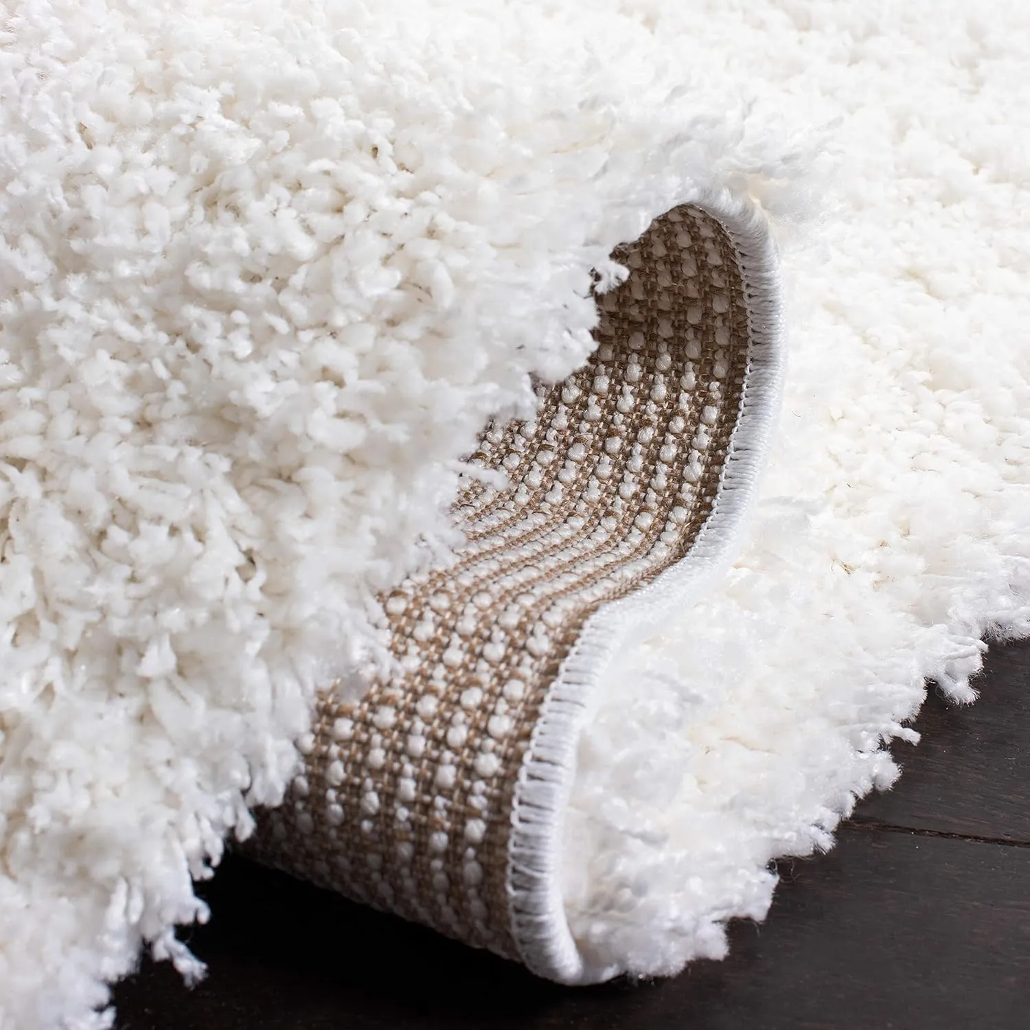 SAFAVIEH California Shag Collection Area Rug - 8' x 10', White, Non-Shedding & Easy Care, 2-inch Thick Ideal for High Traffic Areas in Living Room, Bedroom (SG151-1010)