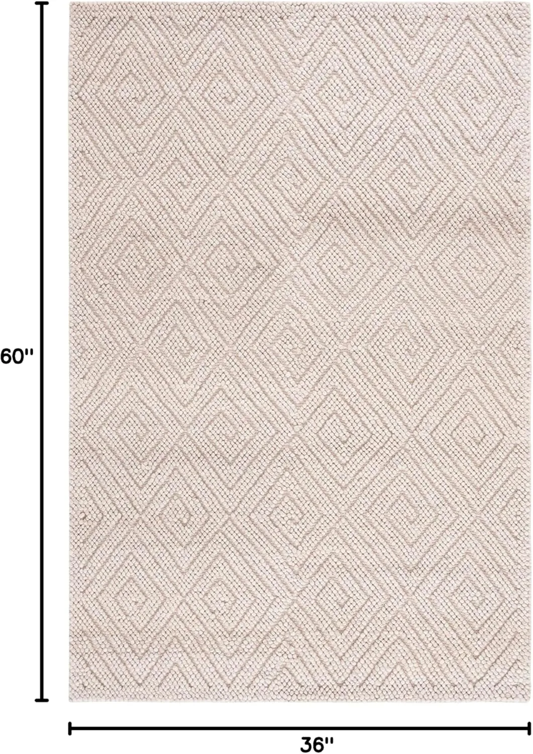 SAFAVIEH Natura Collection Accent Rug - 3' x 5', Beige, Handmade Greek Key Geometric Wool Blend, Ideal for High Traffic Areas in Entryway, Living Room, Bedroom (NAT127B)
