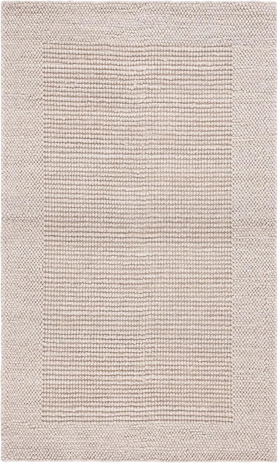 SAFAVIEH Natura Collection Area Rug - 5' x 8', Beige, Handmade Boho Farmhouse Wool, Ideal for The Living Room, Bedroom, Dining Room (NAT130B-5)