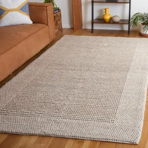 SAFAVIEH Natura Collection Area Rug - 5' x 8', Beige, Handmade Boho Farmhouse Wool, Ideal for The Living Room, Bedroom, Dining Room (NAT130B-5)