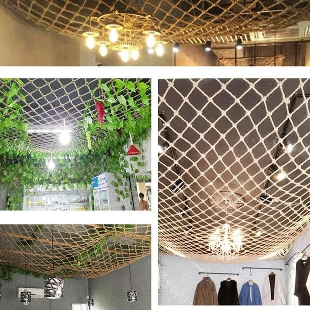 Safety Net for Stairs, Climbing Rope Netting Heavy Duty Hemp Rope Cargo Net Kids Outdoor Swings Playground Fence Net Pet Protective Net (Size : 13m(39ft))
