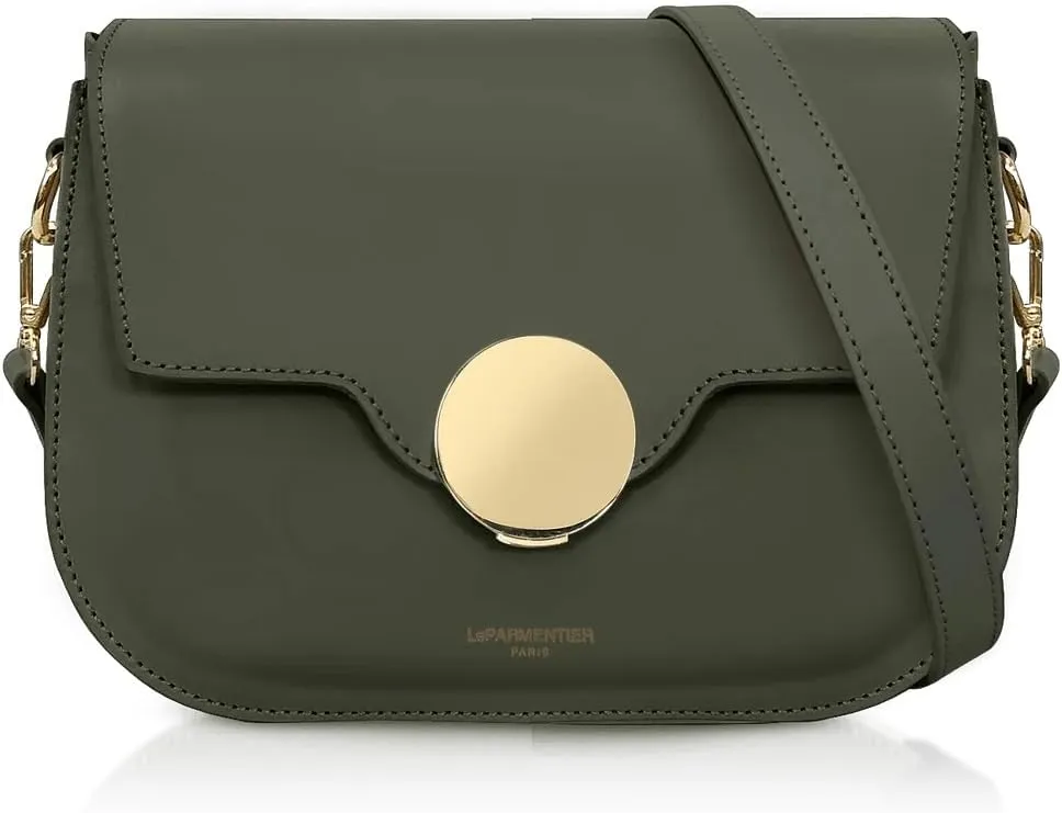 San Pedro Leather Shoulder Bag, 9.8 x 7.5 x 3.1 inches, Goldtone Hardware