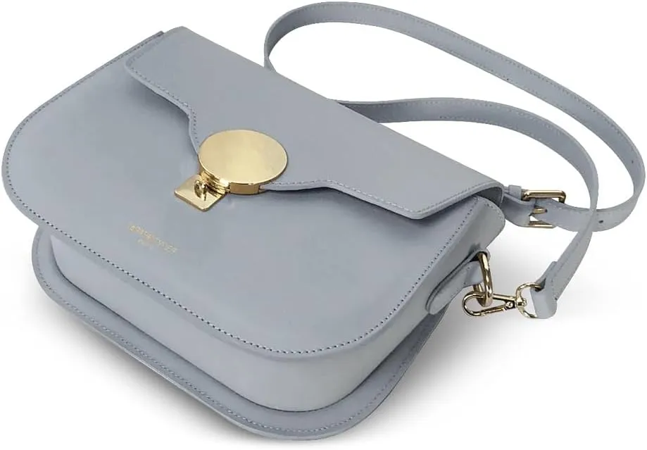 San Pedro Leather Shoulder Bag, 9.8 x 7.5 x 3.1 inches, Goldtone Hardware
