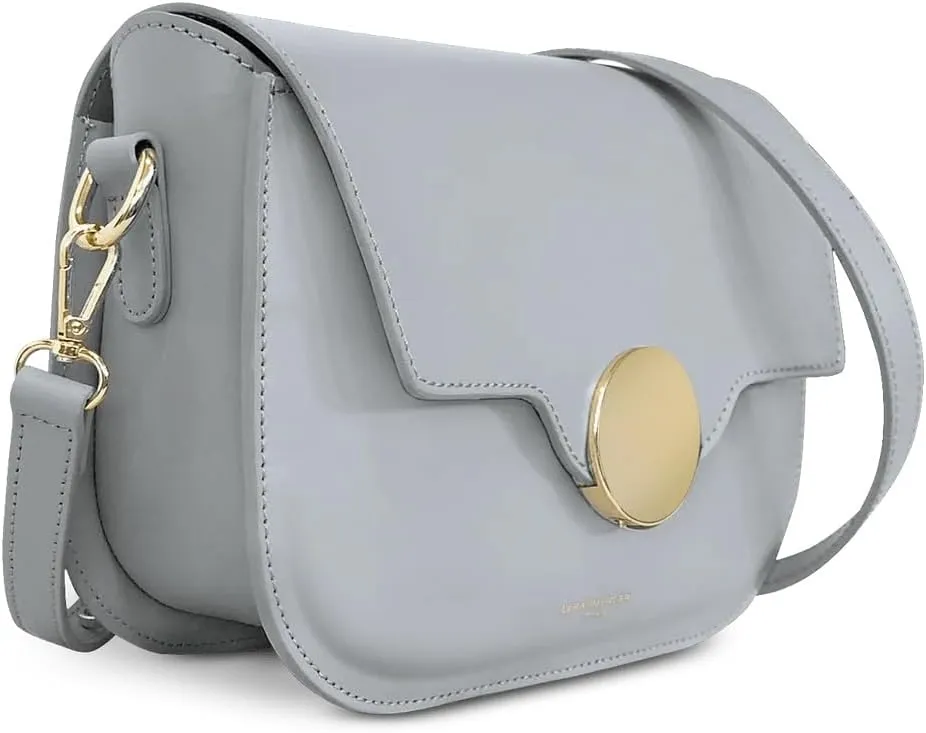 San Pedro Leather Shoulder Bag, 9.8 x 7.5 x 3.1 inches, Goldtone Hardware