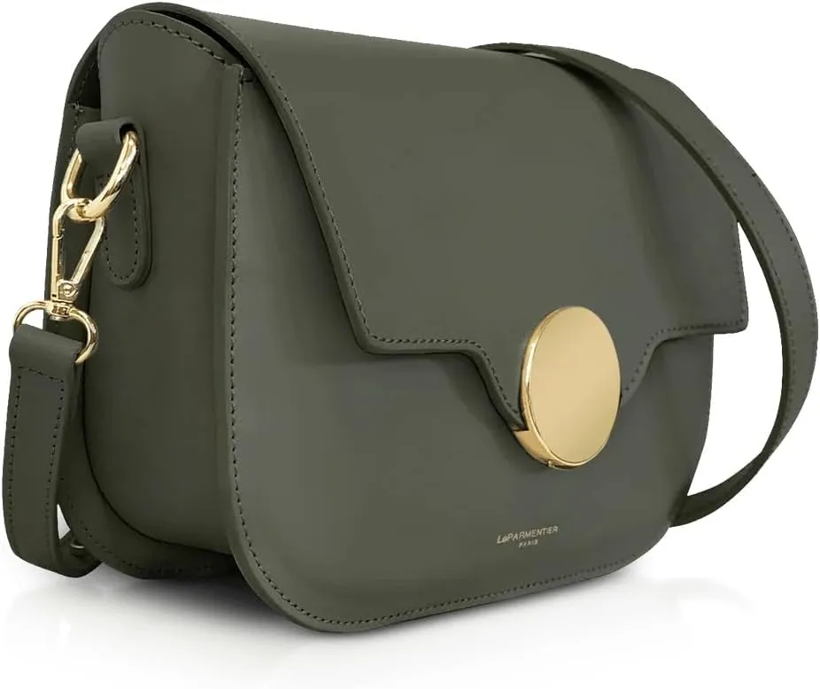 San Pedro Leather Shoulder Bag, 9.8 x 7.5 x 3.1 inches, Goldtone Hardware