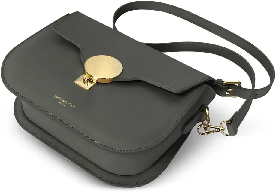 San Pedro Leather Shoulder Bag, 9.8 x 7.5 x 3.1 inches, Goldtone Hardware